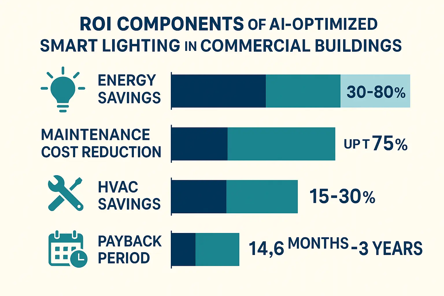 Quantitative ROI visualization clarifies energy and operational savings to help commercial decision makers justify smart lighting investments confidently.