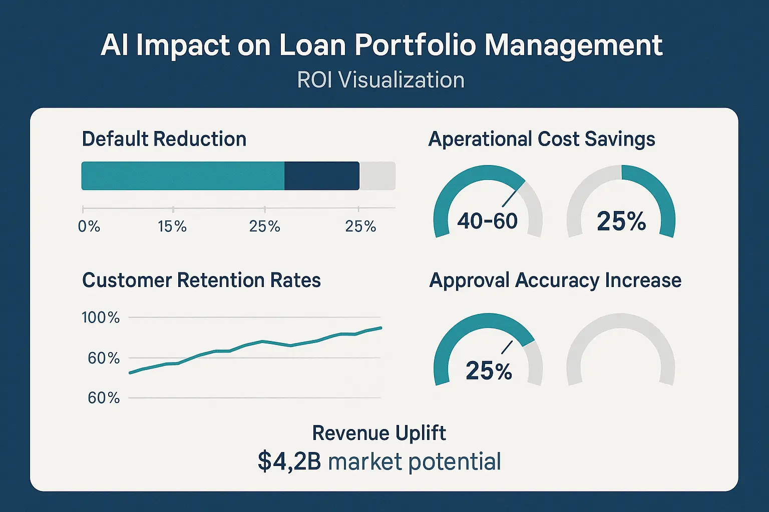 Visualizing quantifiable ROI empowers lenders to justify AI investments with clear, conservative performance gains and market potential.