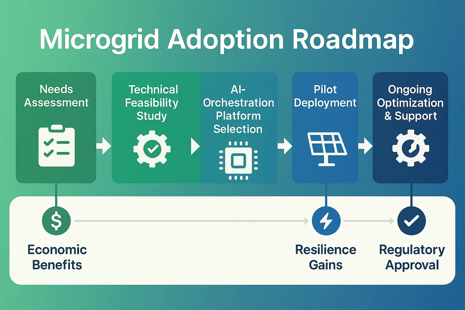 Demonstrates our expertise with a transparent AI orchestration process that enhances resilience and economic value in microgrids, building stakeholder trust through visible certifications and partnerships.