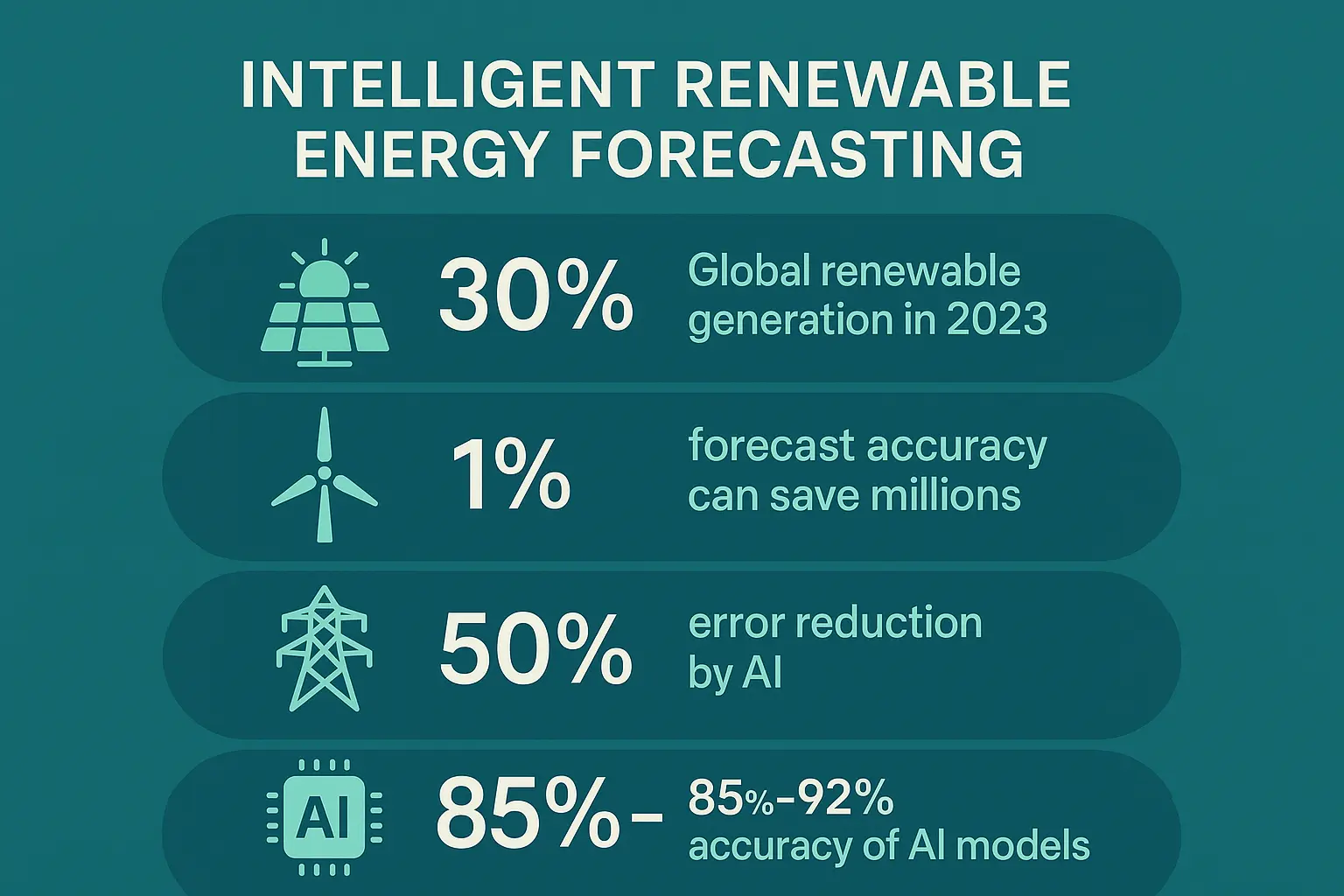 Visual roadmap highlighting next-generation technologies shaping the future of renewable forecasting and integration for informed strategic planning.