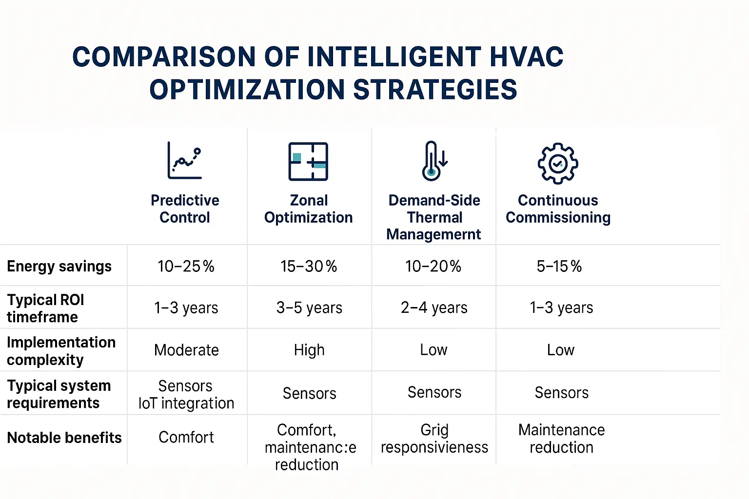 Strategic comparison of leading intelligent HVAC methods with quantified benefits and practical considerations to simplify vendor evaluation.